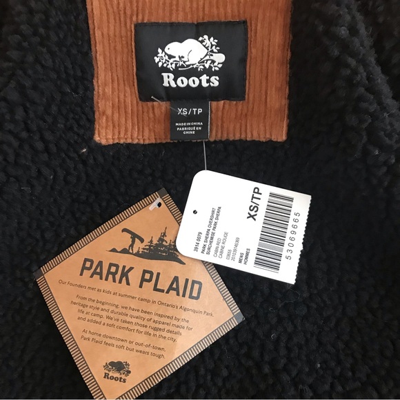 Roots Jackets & Coats Roots Park Sherpa Overshirt Plaid Cabin Red